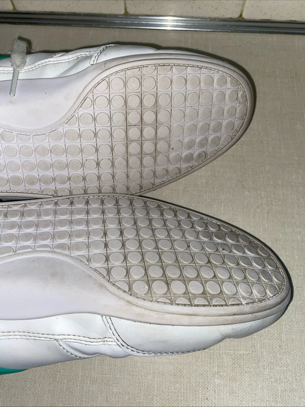 Lacoste Men 9.5 Shoes Chaymon 0722 1 White Green Leather Casual Sneakers
